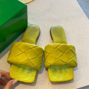 Bottega Veneta Lime Woven Sandals